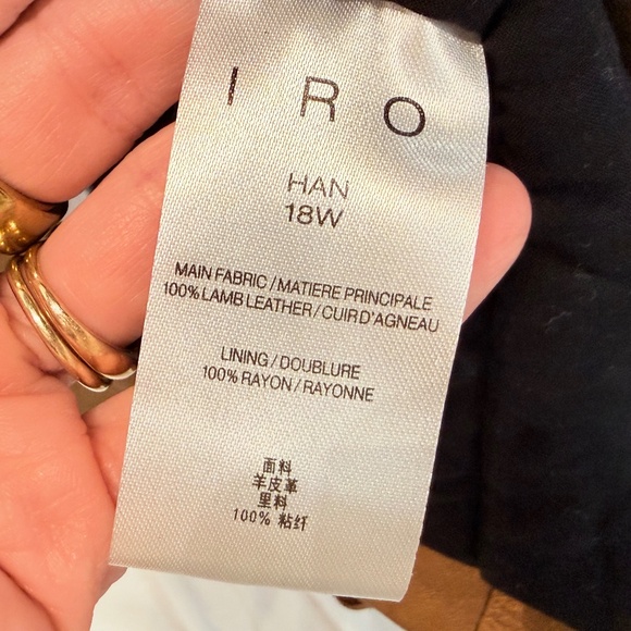 IRO Paris Gold Metallic Leather Moto Jacket Ashville Lambskin Sz 40 Large Rare - Picture 7 of 8